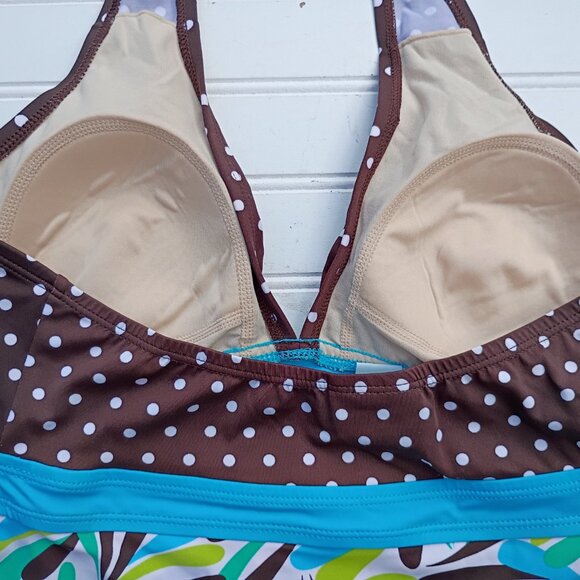 MOTHERHOOD Maternity Tankini Womens M Two Piece Bikini Swimsuit Bathing Suit - Picture 10 of 12